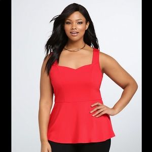 Torrid red peplum top size 1